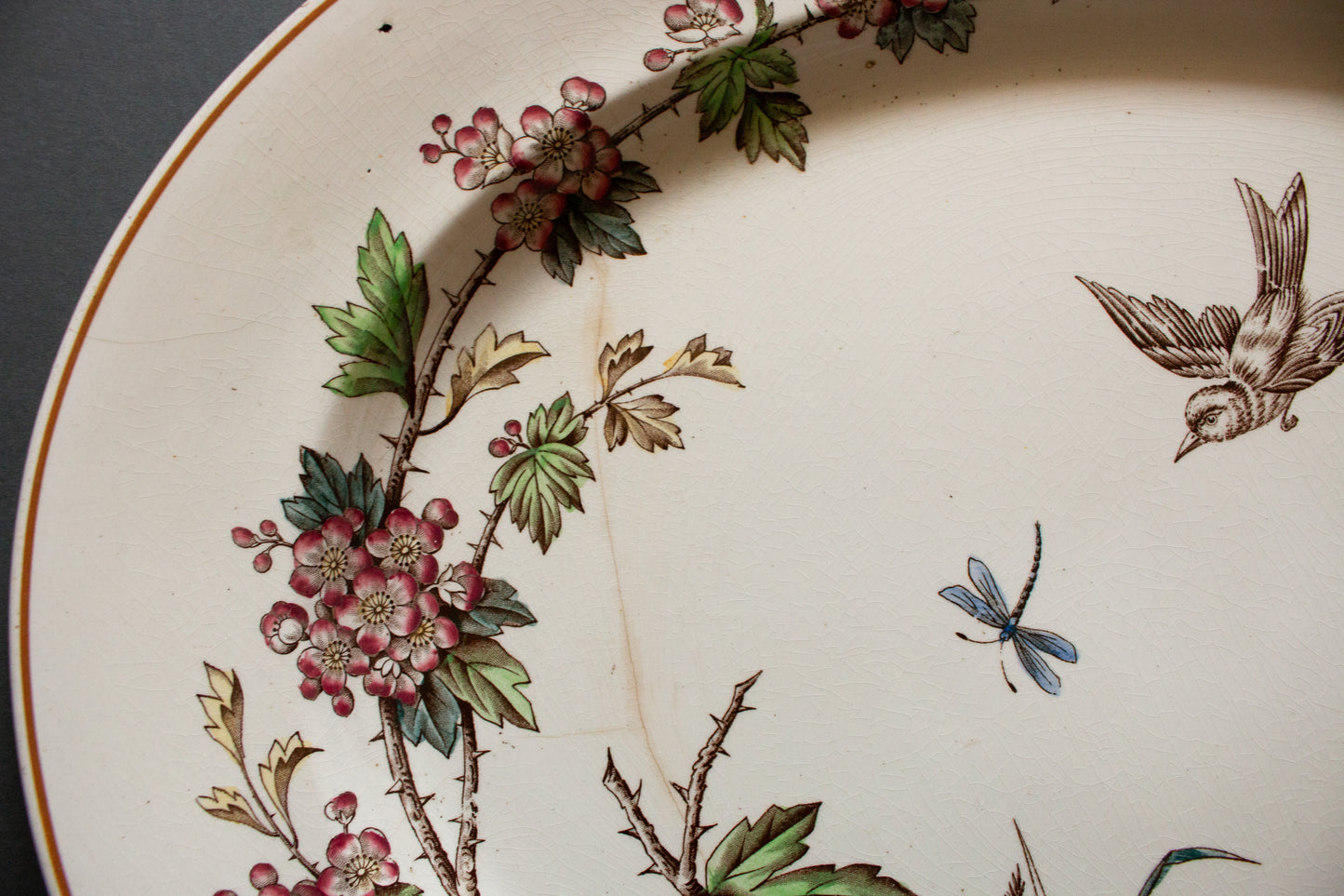 T. G. B. 'Hawthorn' Pattern Large Transferware Serving Platter