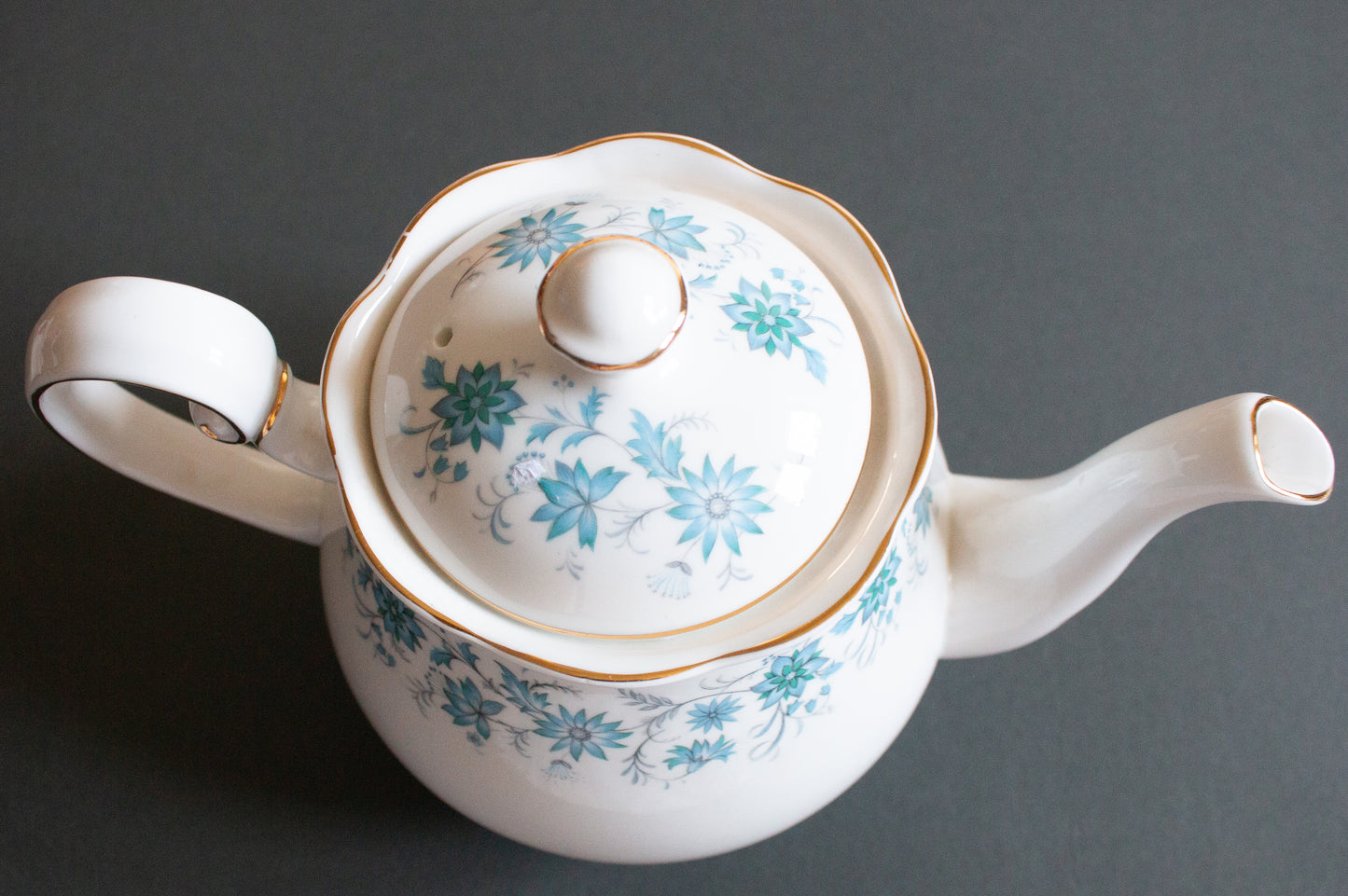 Colclough Bone China Blue and White Teapot