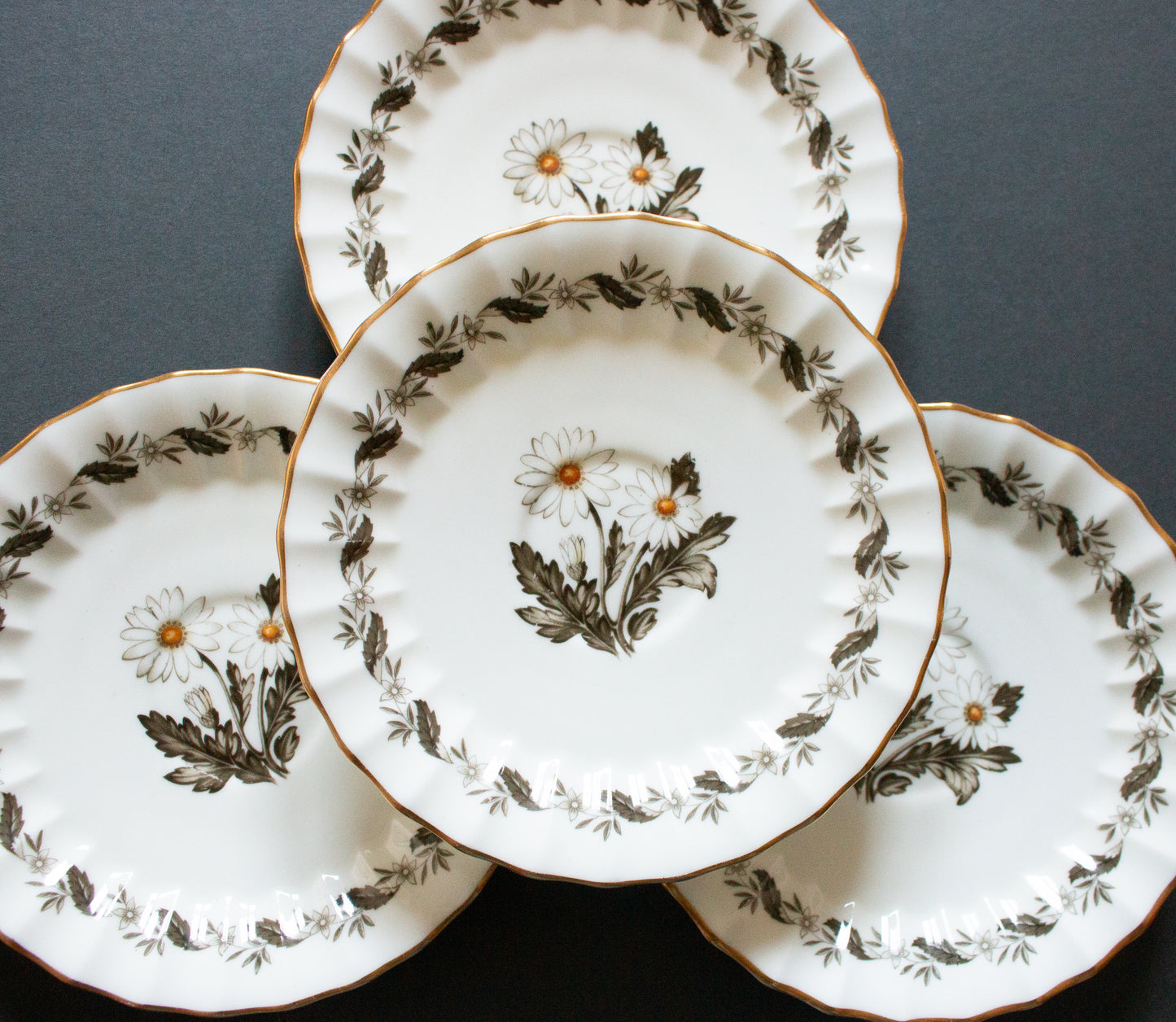 Royal Worcester Bone China 'Engadine' Pattern Saucers (4)