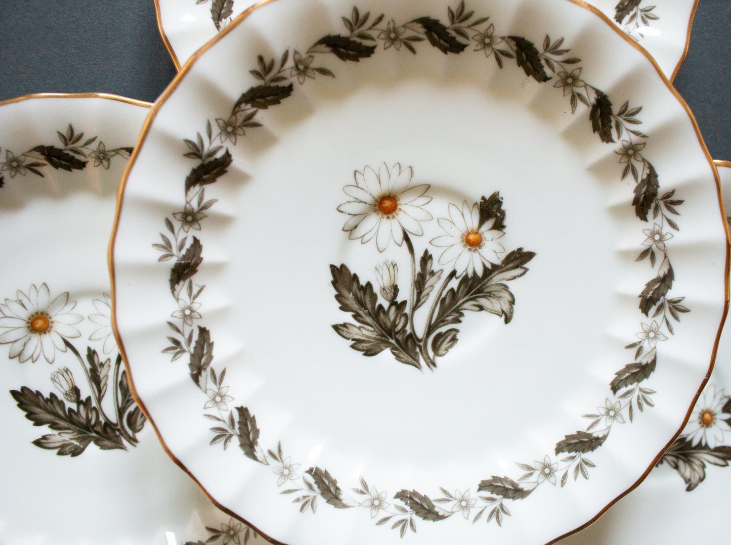 Royal Worcester Bone China 'Engadine' Pattern Saucers (4)