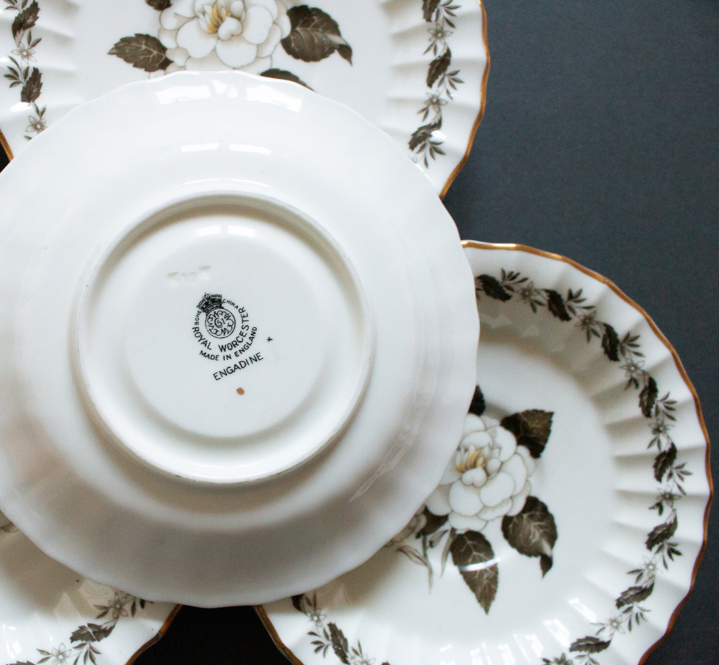 Royal Worcester Bone China 'Engadine' Pattern Saucers (4)