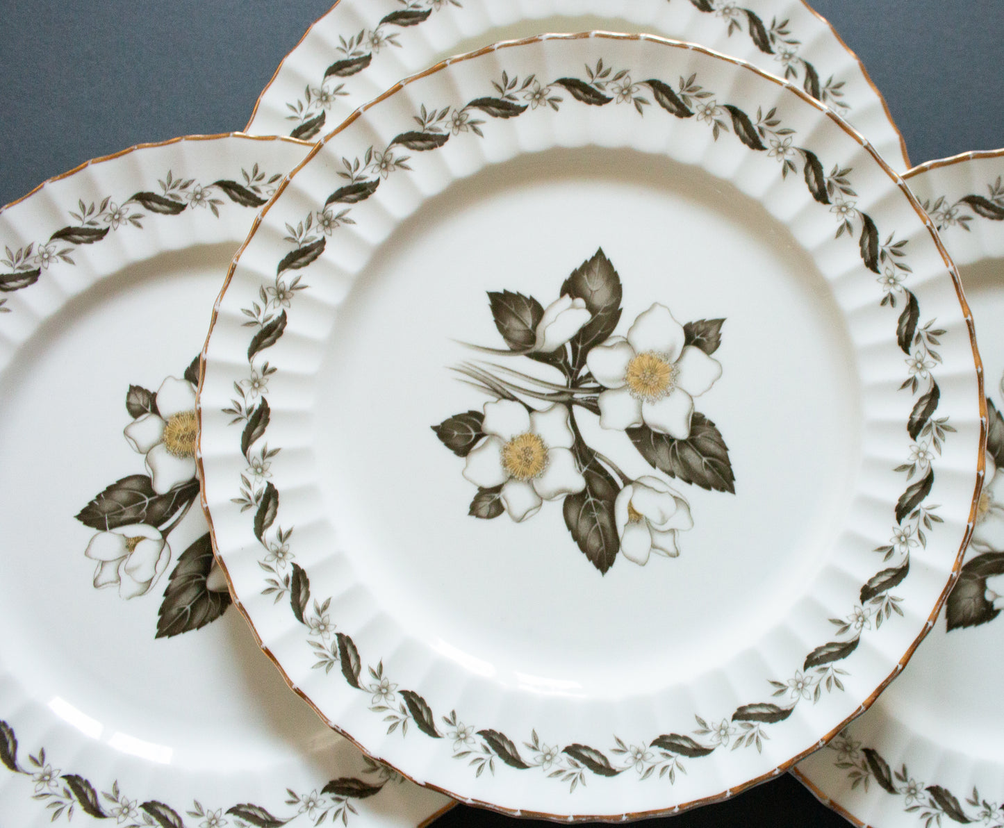 Royal Worcester Bone China 'Engadine' Pattern 10.5" Dinner Plates (4)