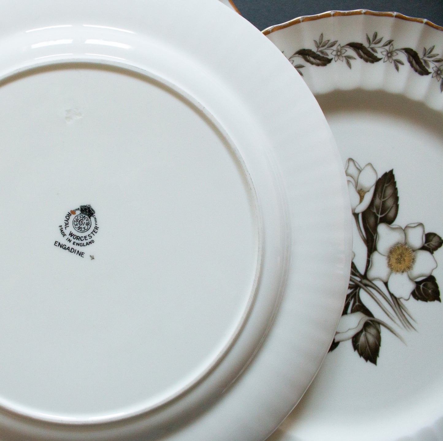 Royal Worcester Bone China 'Engadine' Pattern 10.5" Dinner Plates (4)