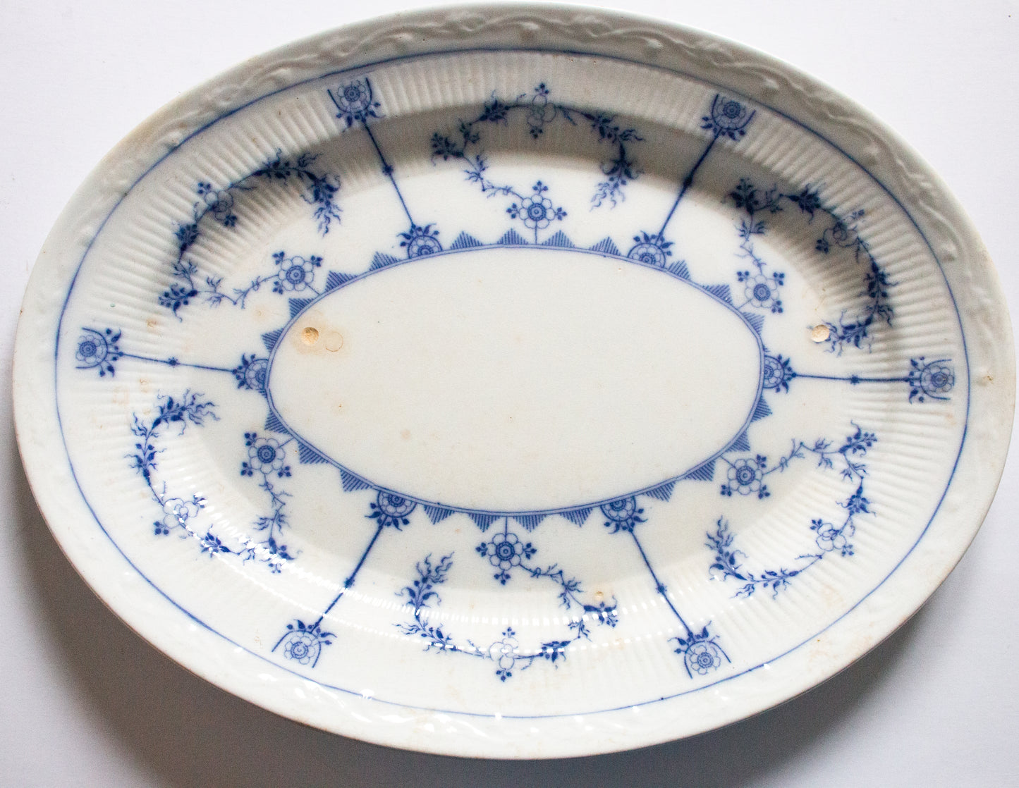 Furnivals 'Denmark' Pattern Blue and White Transferware Large Serving Platter