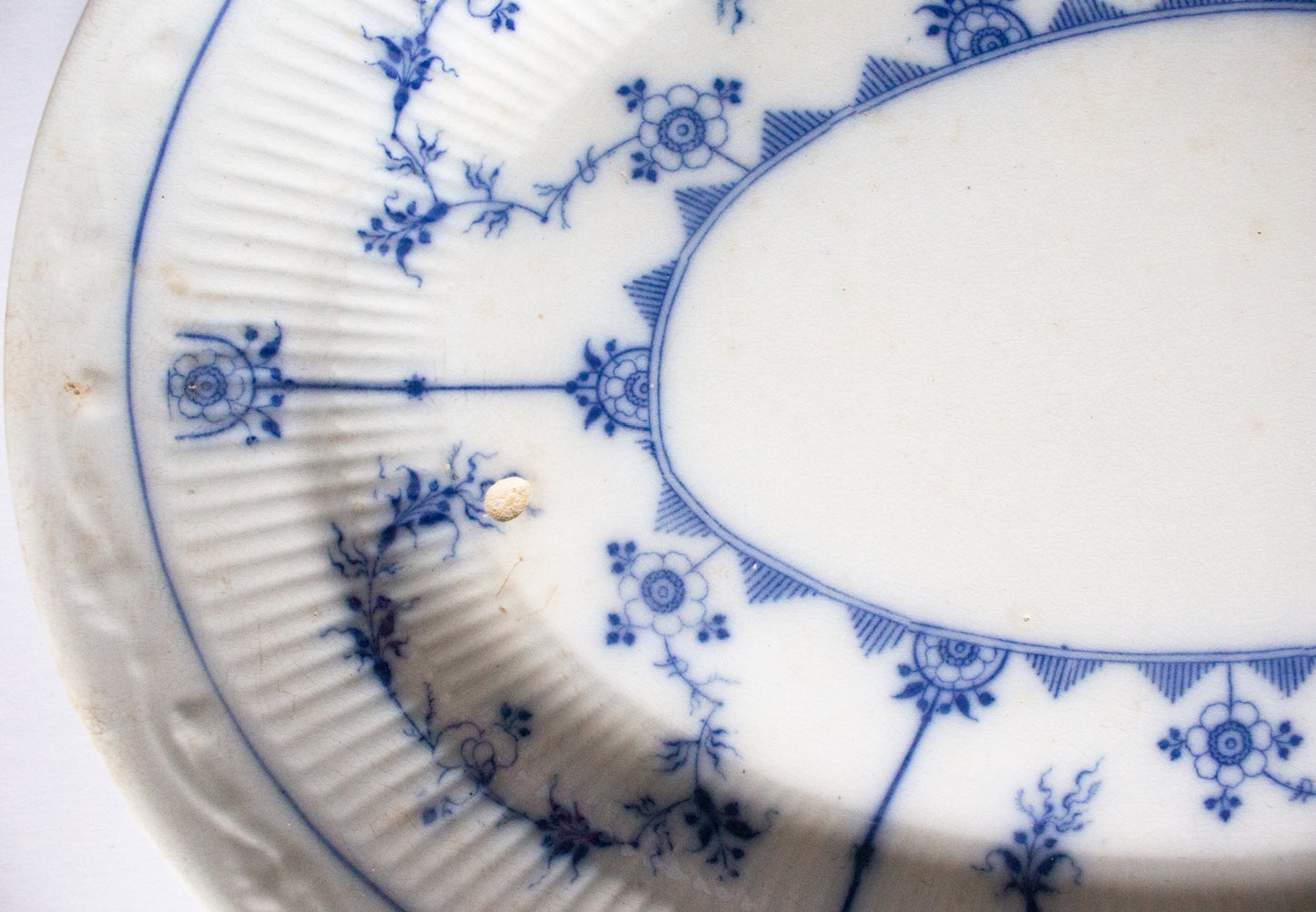 Furnivals 'Denmark' Pattern Blue and White Transferware Large Serving Platter