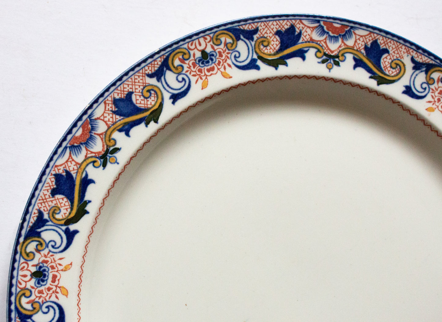 Vintage Woods Ware Blue and Orange 10" Plate