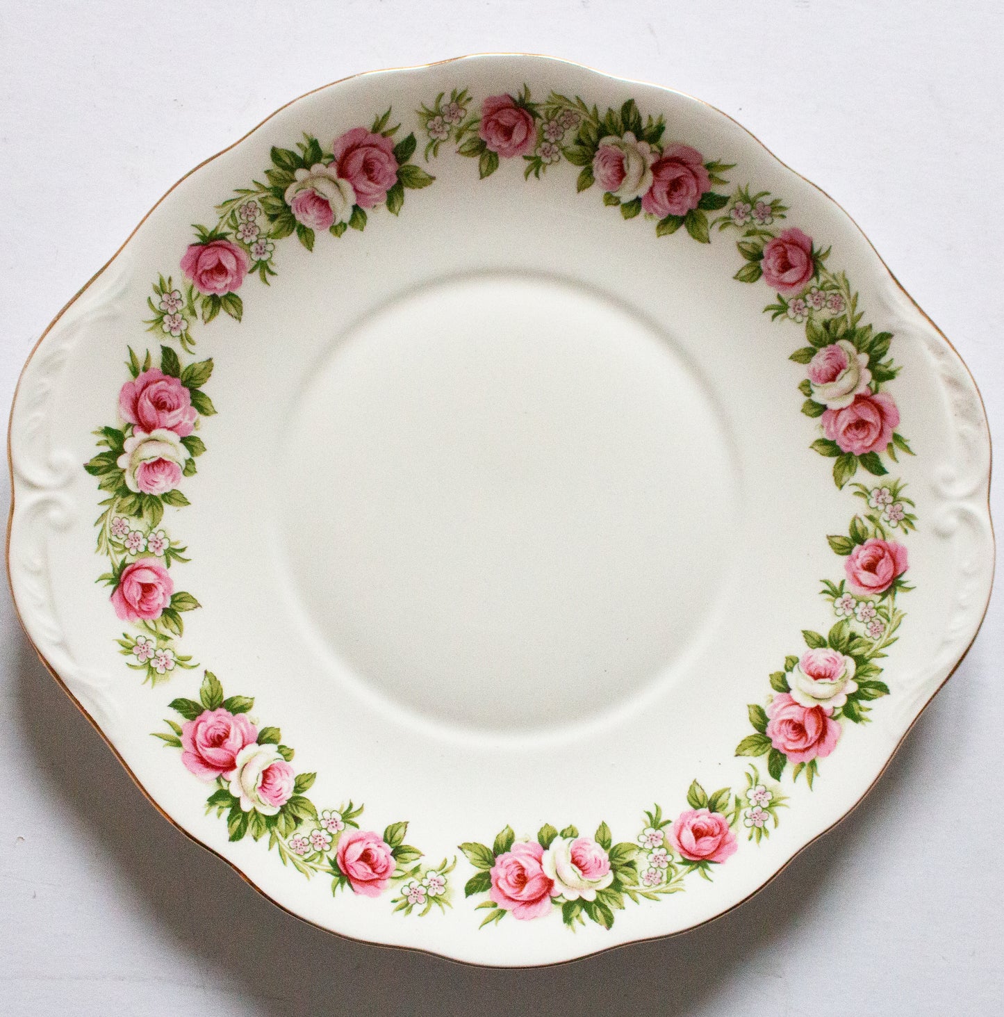 Colclough Pink and Floral Pattern Cake Plate or Serving Plate