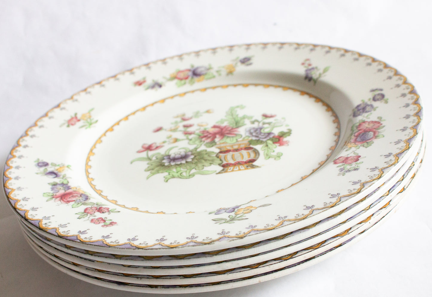 Copeland Spode Manufactured for Harrods 'Peplow' Pattern 10.25" Dinner Plates (4)