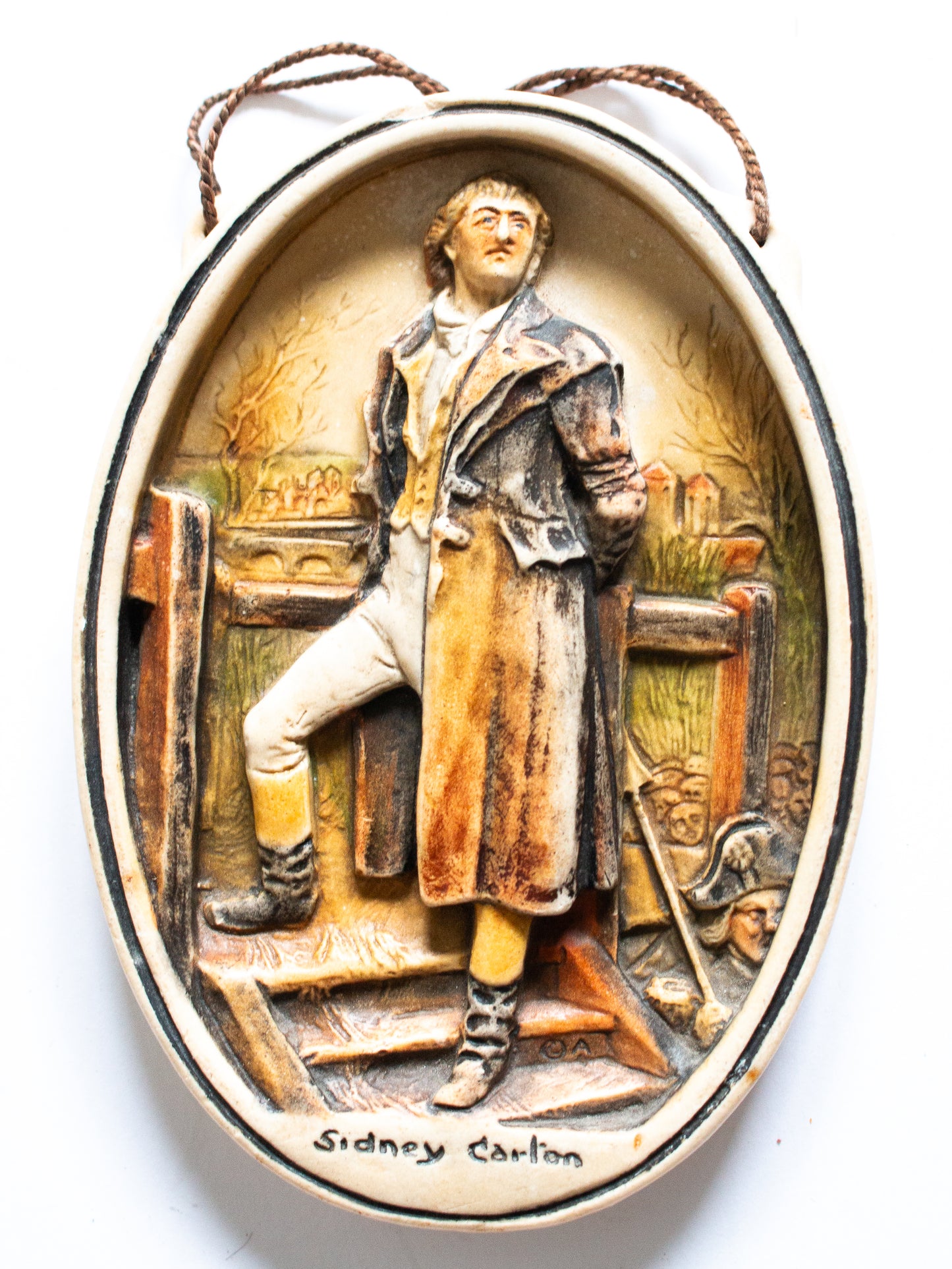 Osborne Ivorex Charles Dickens Wall Plaque 'Sidney Carlton'