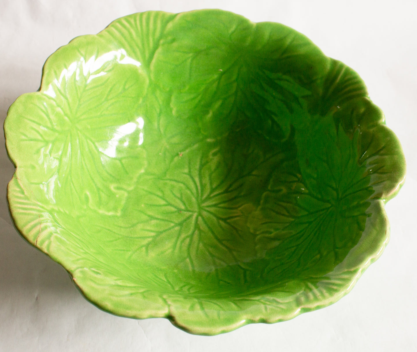 Shorter and Sons Large Green Majolica Footed Serving Dish