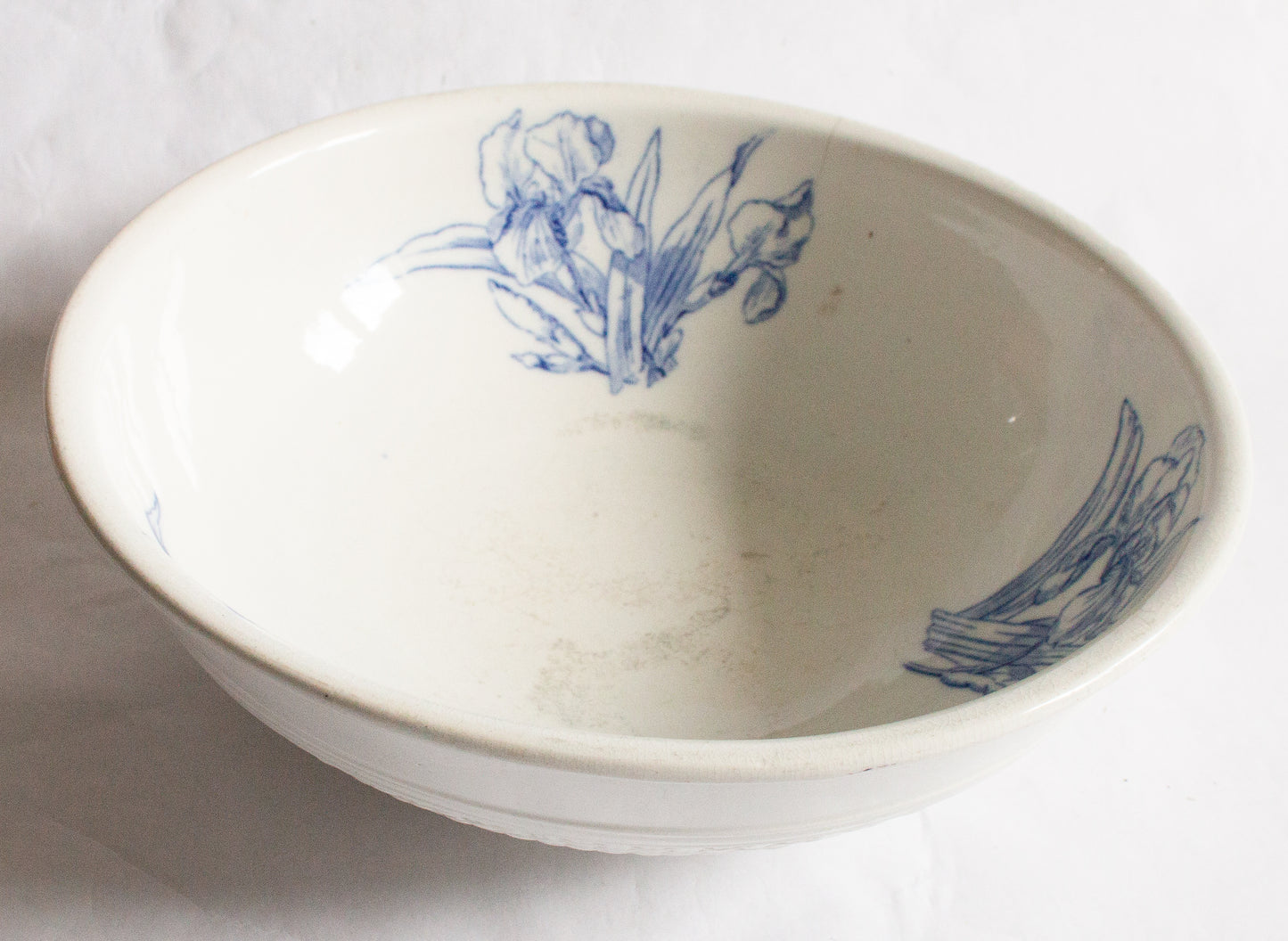 Minton Blue and White Iris Pattern Serving Bowl