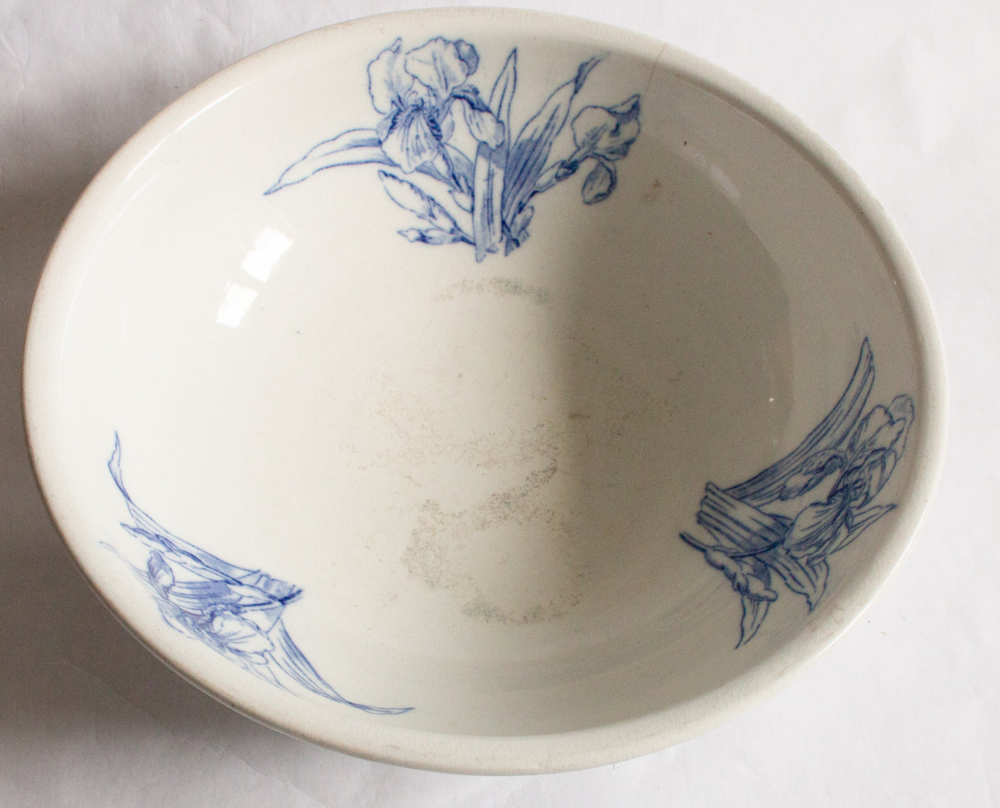 Minton Blue and White Iris Pattern Serving Bowl