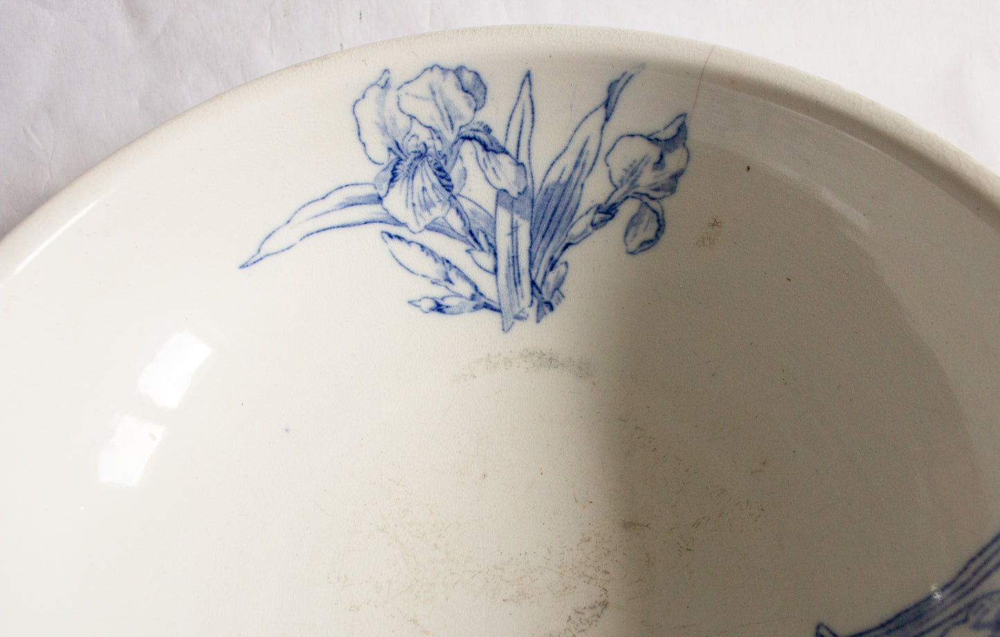 Minton Blue and White Iris Pattern Serving Bowl