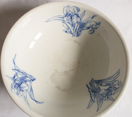 Minton Blue and White Iris Pattern Serving Bowl