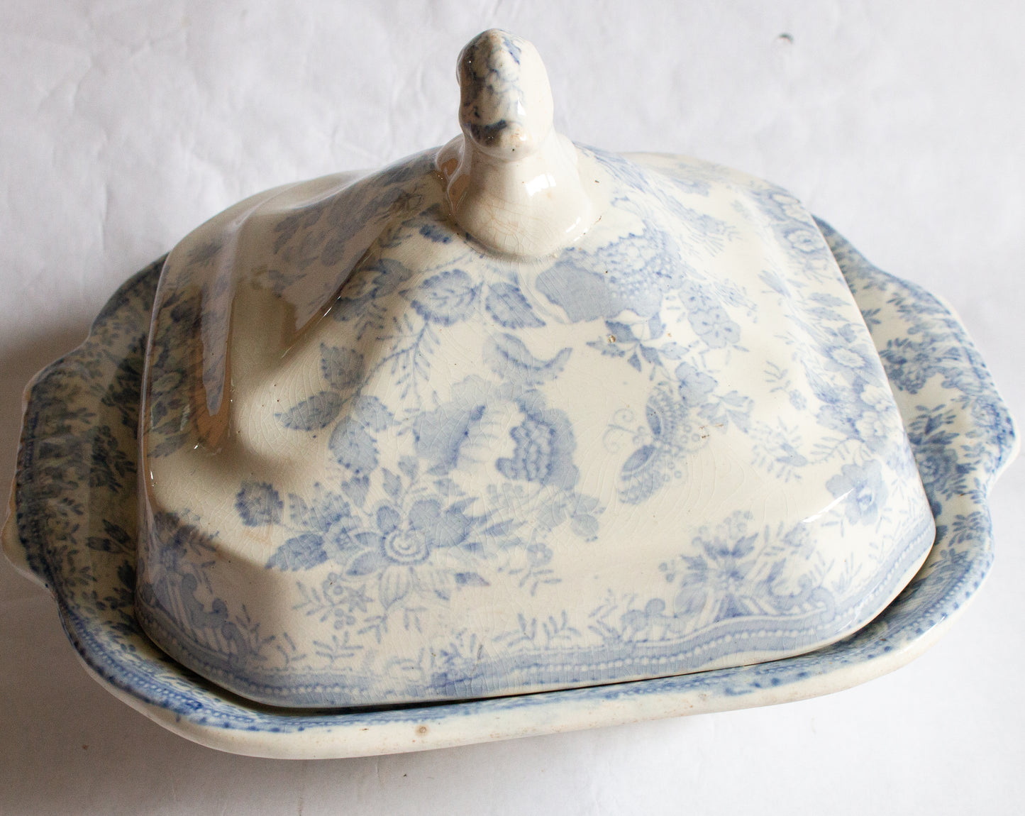 Antique Blue and White 'Asiatic Pheasants' Transferware Lidded Tureen