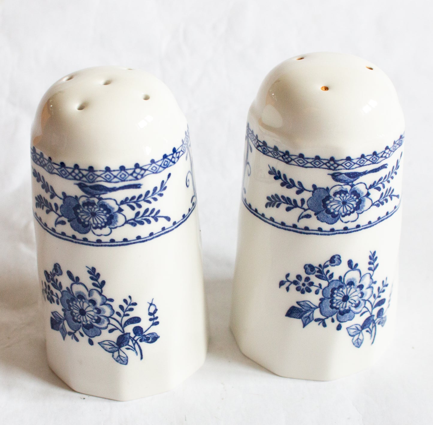 Johnson Bros. 'Indies' Pattern Blue and White Transferware Salt and Pepper Set