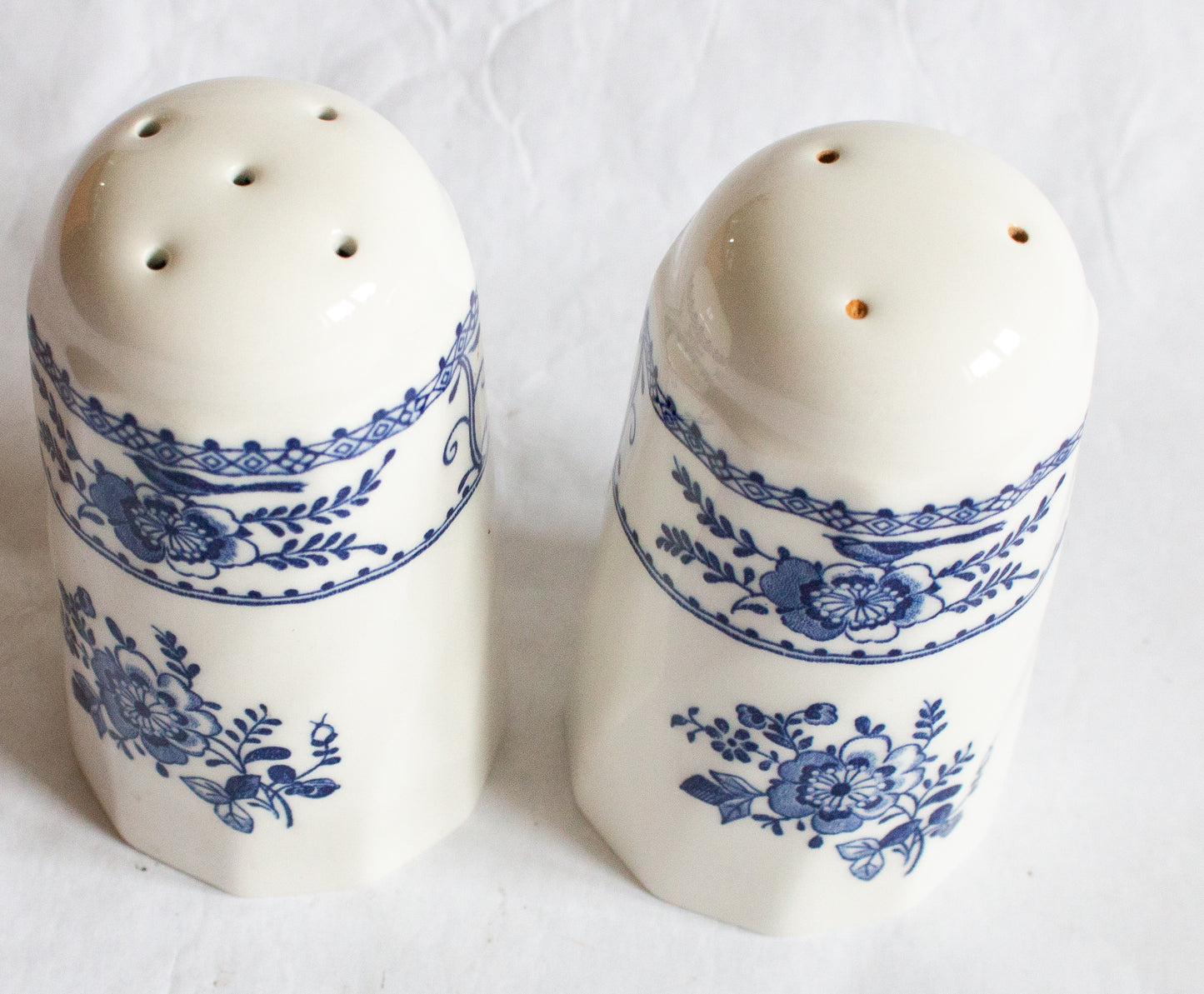 Johnson Bros. 'Indies' Pattern Blue and White Transferware Salt and Pepper Set