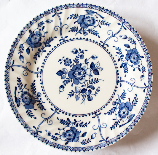 Johnson Bros. 'Indies' Pattern Blue and White Transferware Dinner Plates (6)