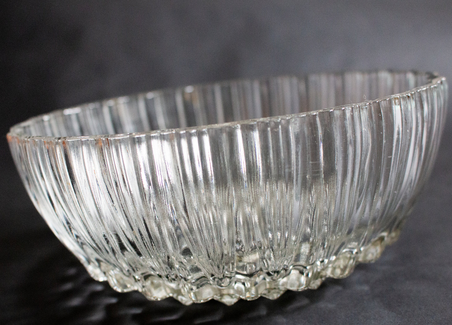 Vintage Moulded Glass Dessert or Fruit Bowl