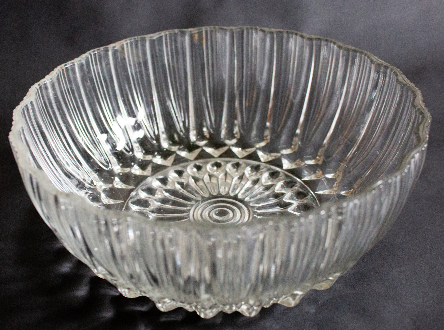 Vintage Moulded Glass Dessert or Fruit Bowl