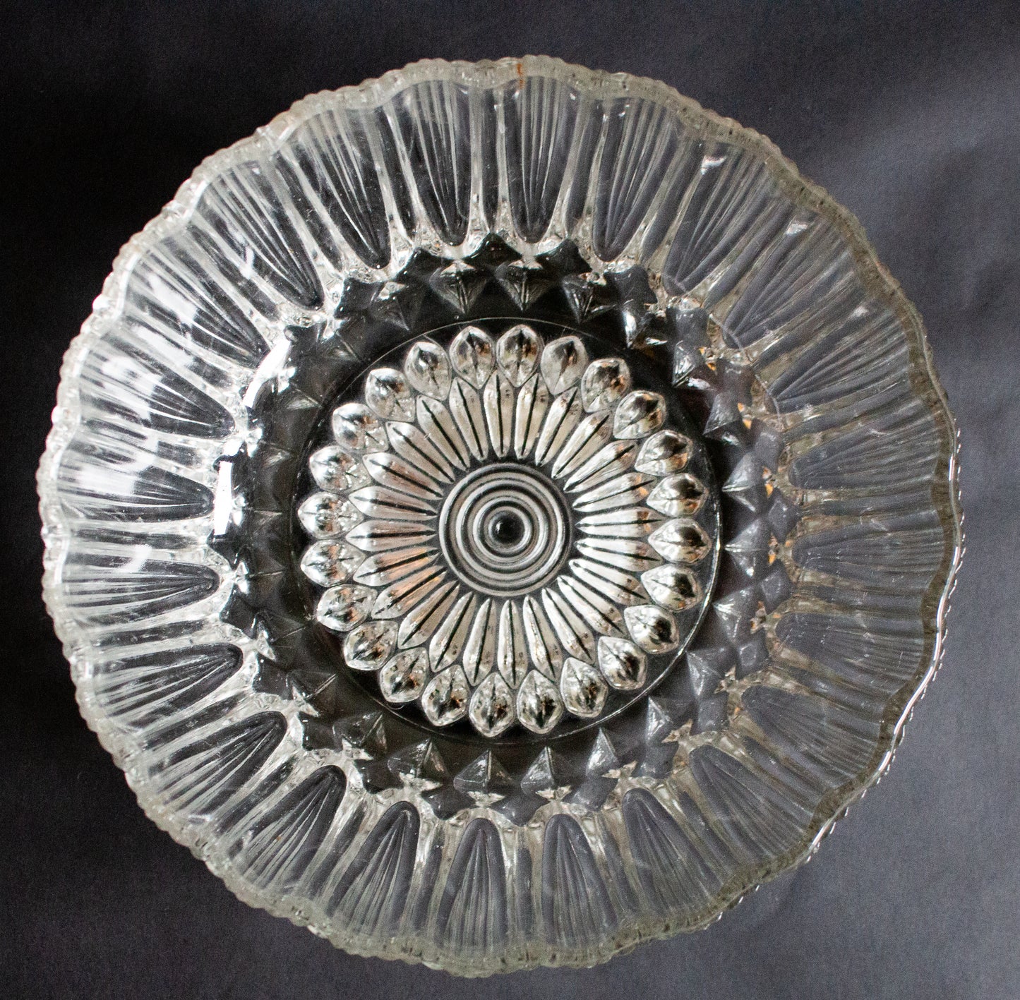 Vintage Moulded Glass Dessert or Fruit Bowl