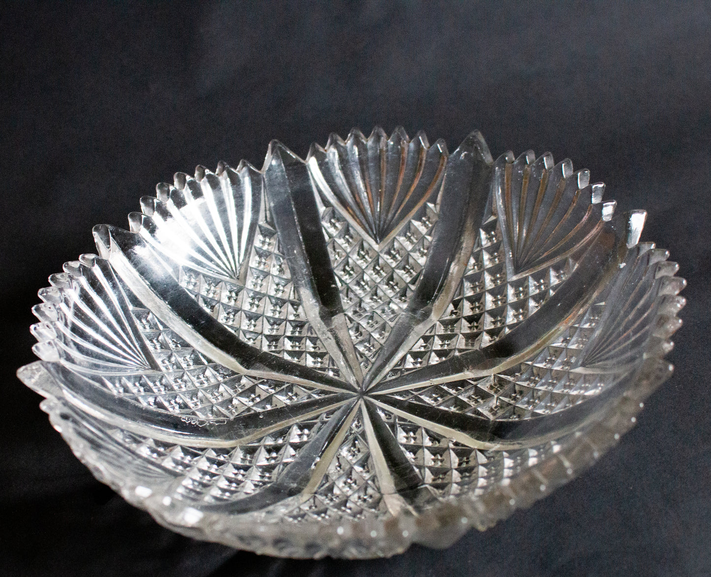 Vintage Moulded Glass Serving Dish