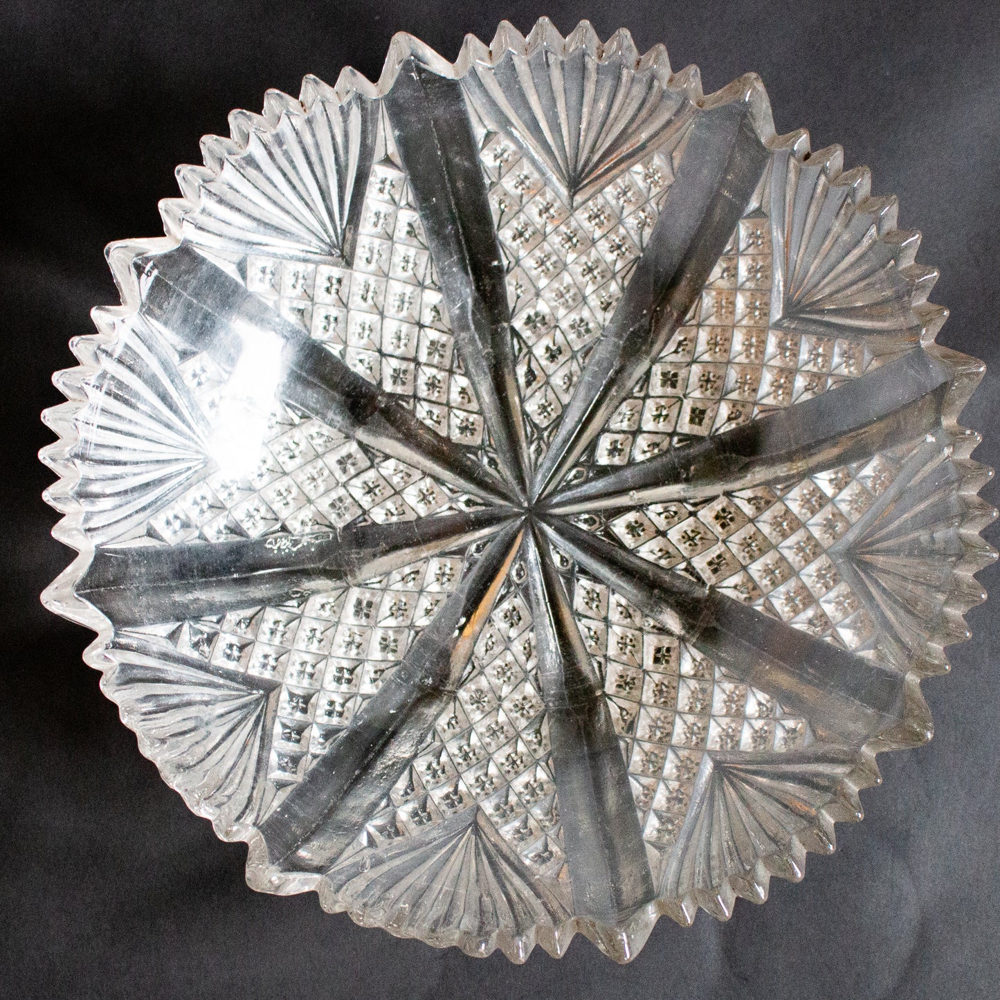 Vintage Moulded Glass Serving Dish