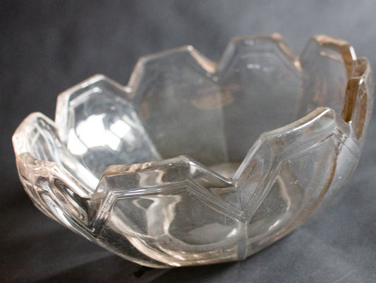 Moulded Glass Dessert or Fruit Bowl