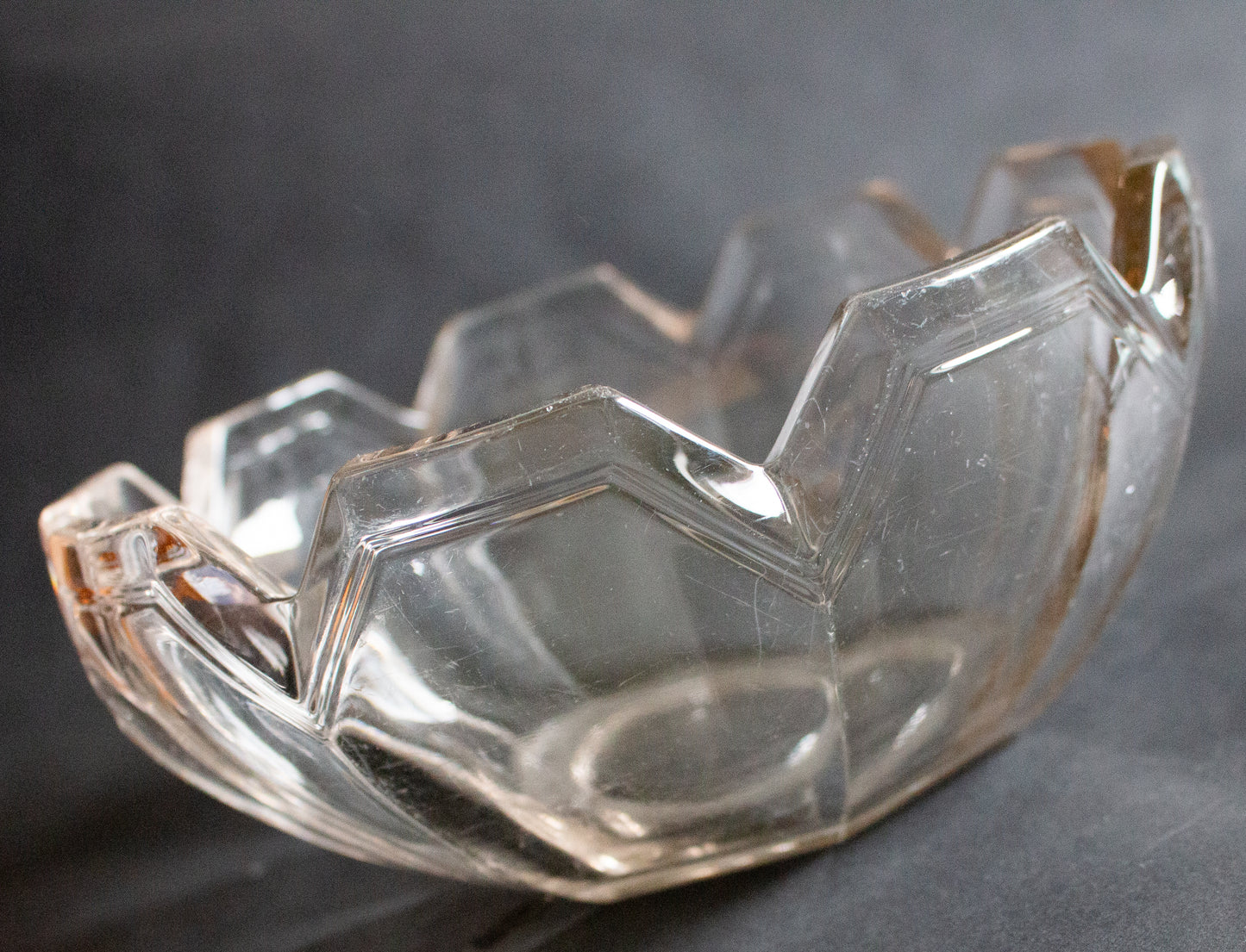 Moulded Glass Dessert or Fruit Bowl