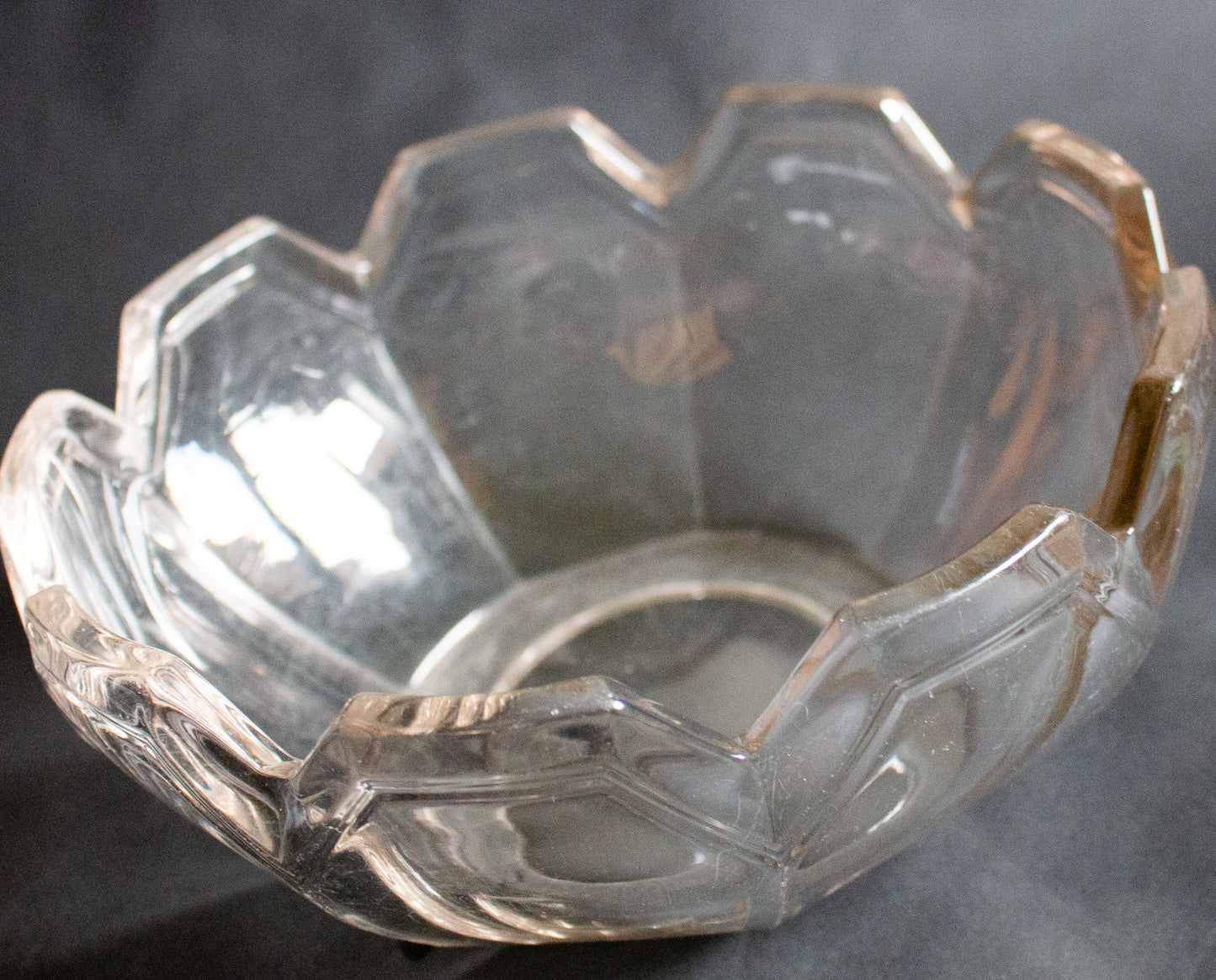 Moulded Glass Dessert or Fruit Bowl