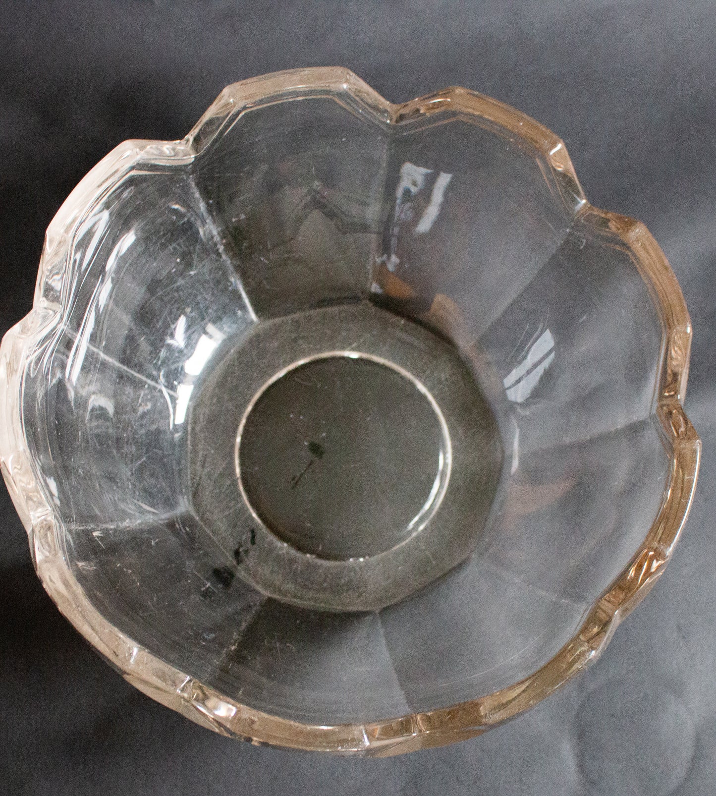 Moulded Glass Dessert or Fruit Bowl