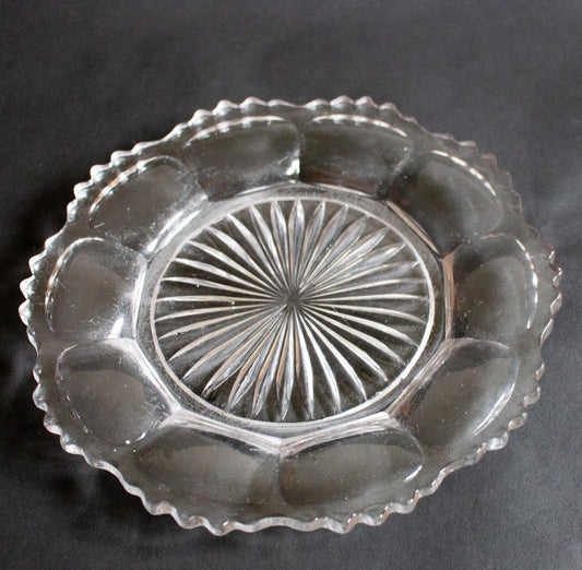 Vintage Moulded Glass Serving Dish