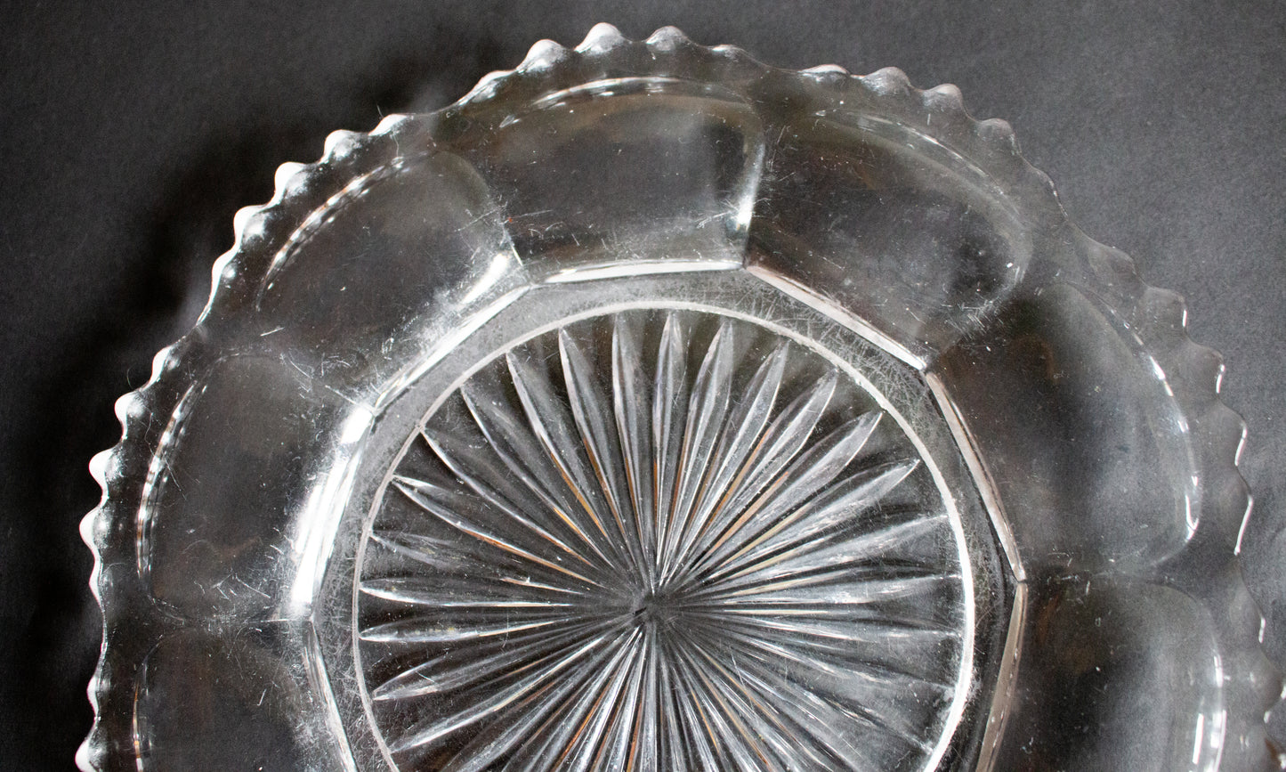 Vintage Moulded Glass Serving Dish