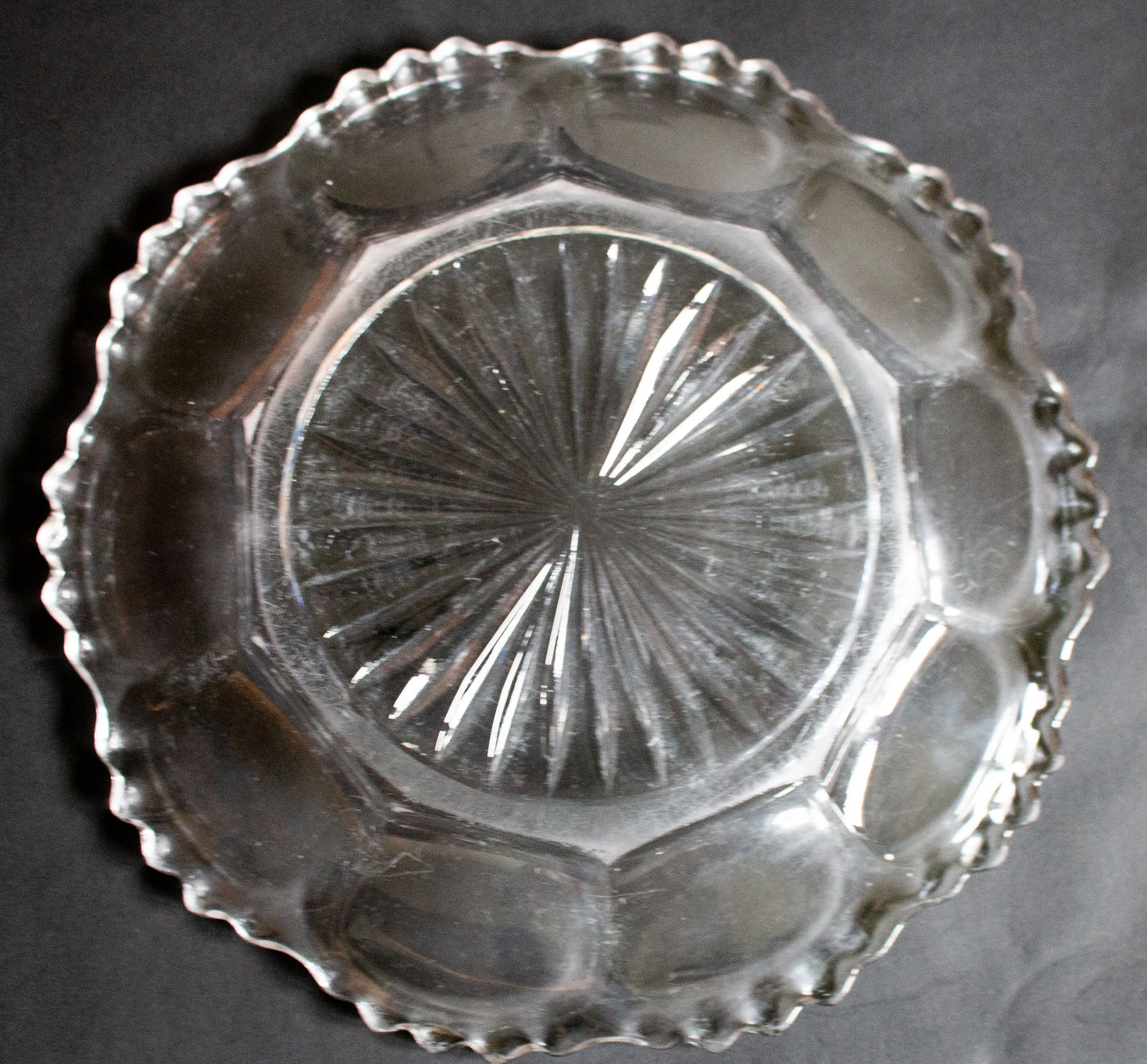 Vintage Moulded Glass Serving Dish