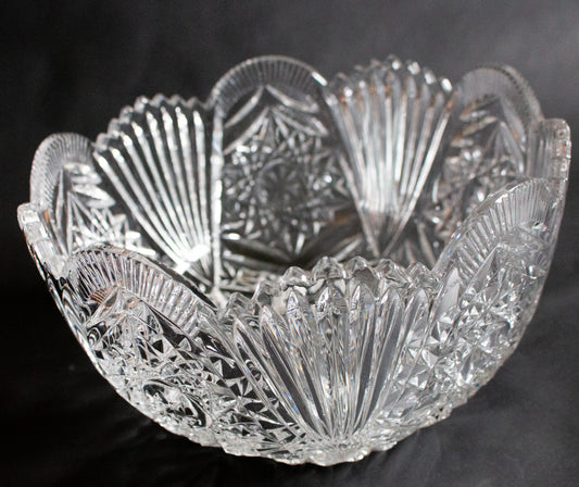 Vintage Cut Glass Dessert or Fruit Bowl