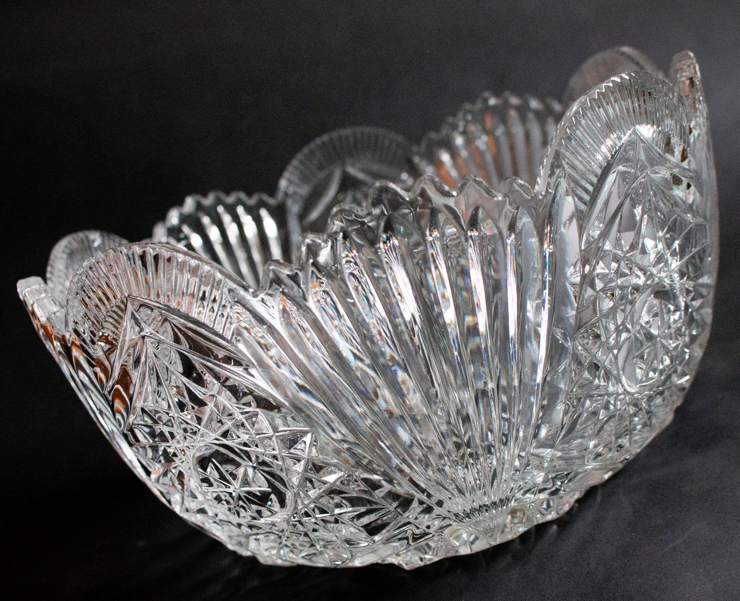 Vintage Cut Glass Dessert or Fruit Bowl