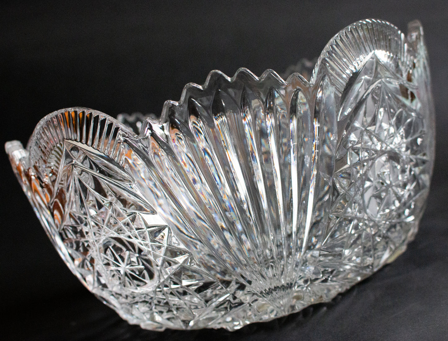 Vintage Cut Glass Dessert or Fruit Bowl