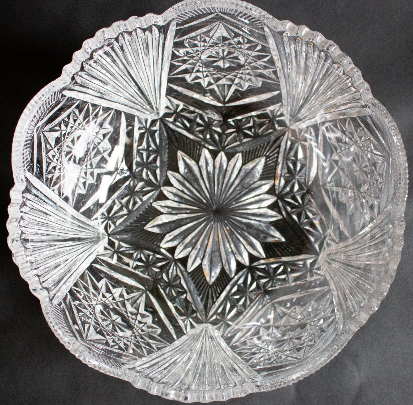 Vintage Cut Glass Dessert or Fruit Bowl