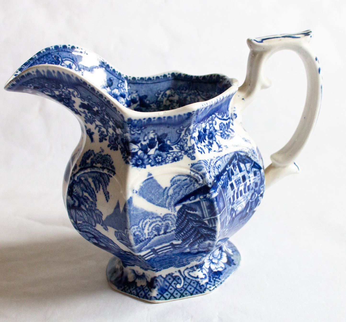 Blue and White Transferware Jug