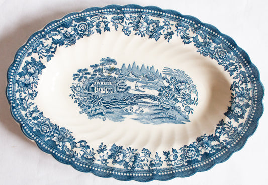 Myott Meakin Tableware Small Blue and White Transferware Platter