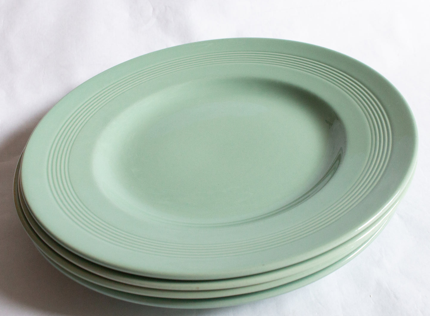 Woods Ware 'Beryl' Pattern Mint Green Dinner Plates (4)