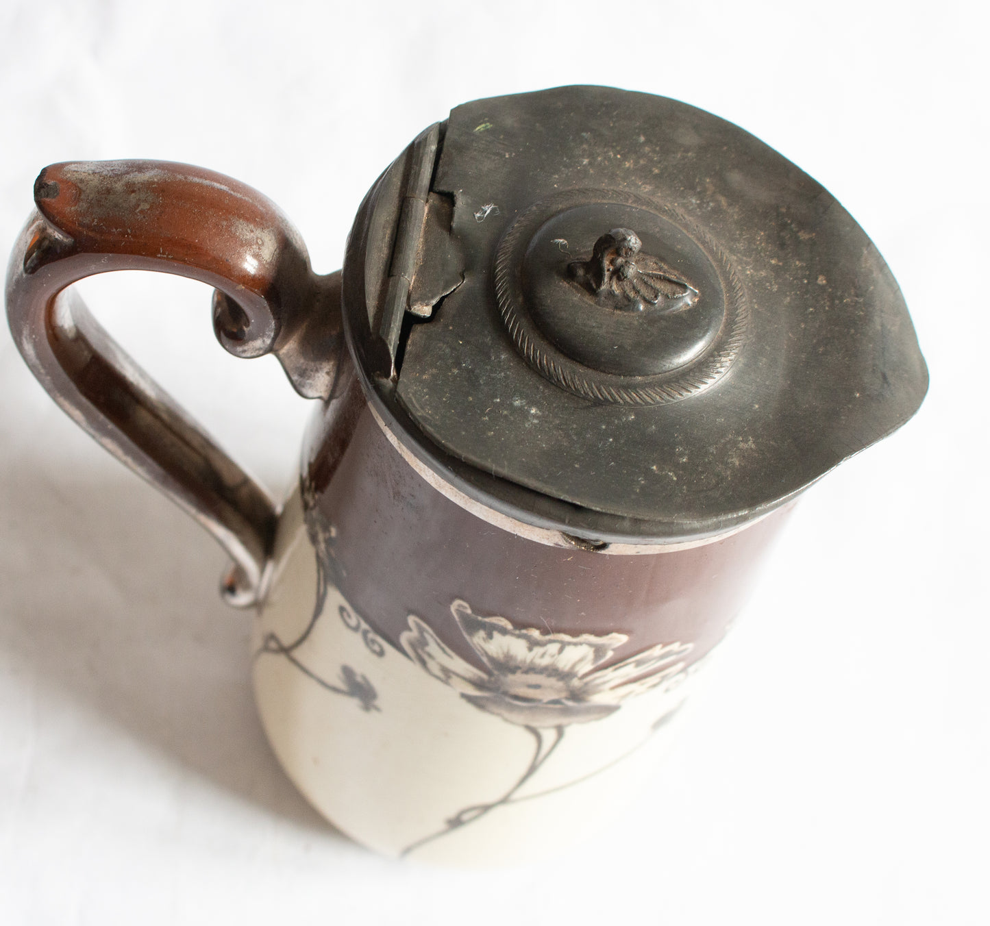 G. & S. Ltd. 'Silvoe Art Ware' Burslem Jug with Original Pewter Lid