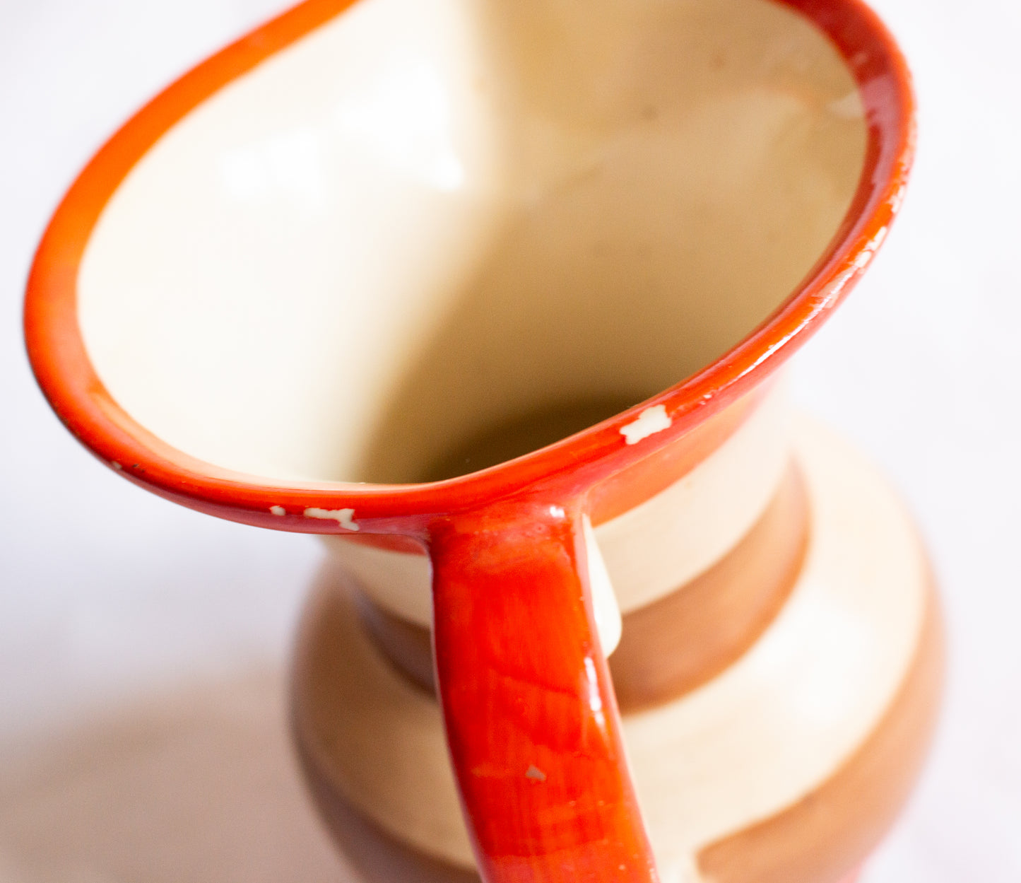 Bewley Pottery Orange Striped Art Deco Jug