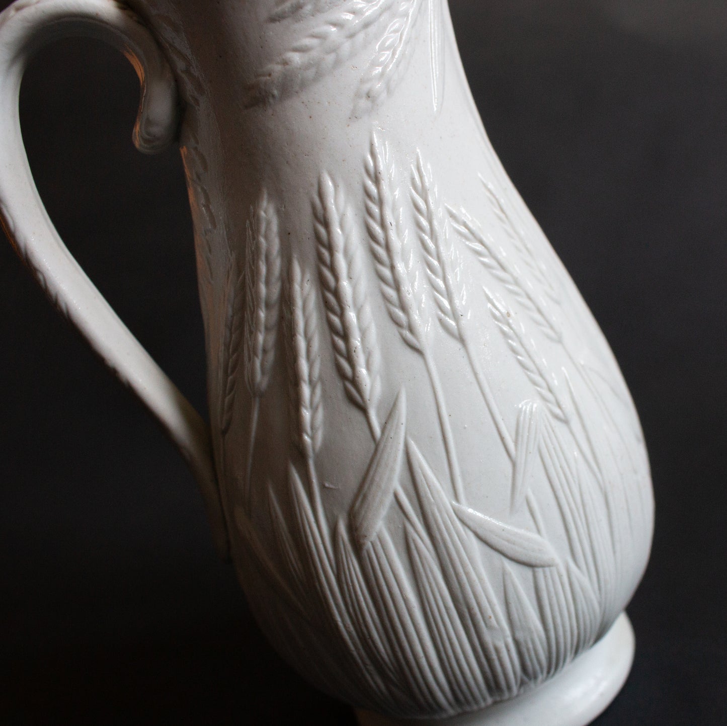 Antique Parian Ware Jug with Wheat Motif