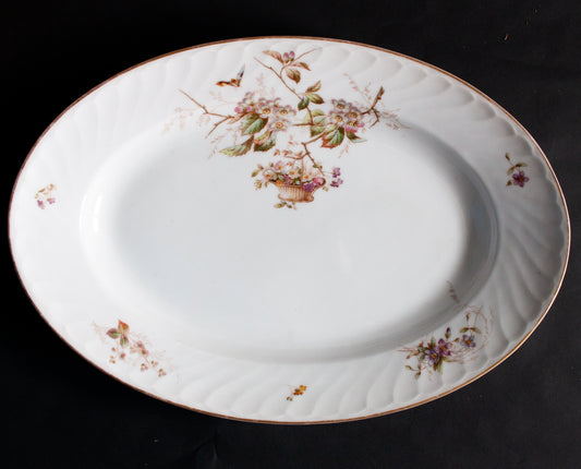 Large Floral and Gold Serving Platter