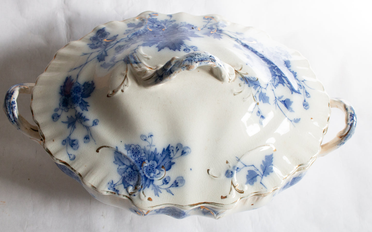 Middleport Pottery 'May' Pattern Flow Blue and White Transferware Lidded Tureen