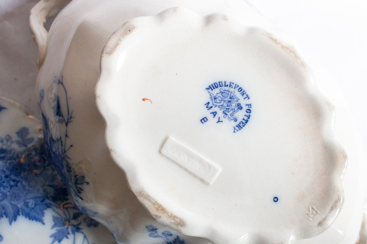 Middleport Pottery 'May' Pattern Flow Blue and White Transferware Lidded Tureen