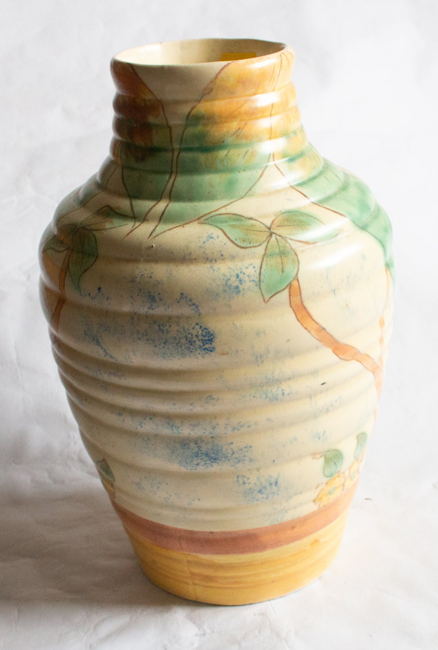 Large 'Regal' Ribbed Art Deco Vase