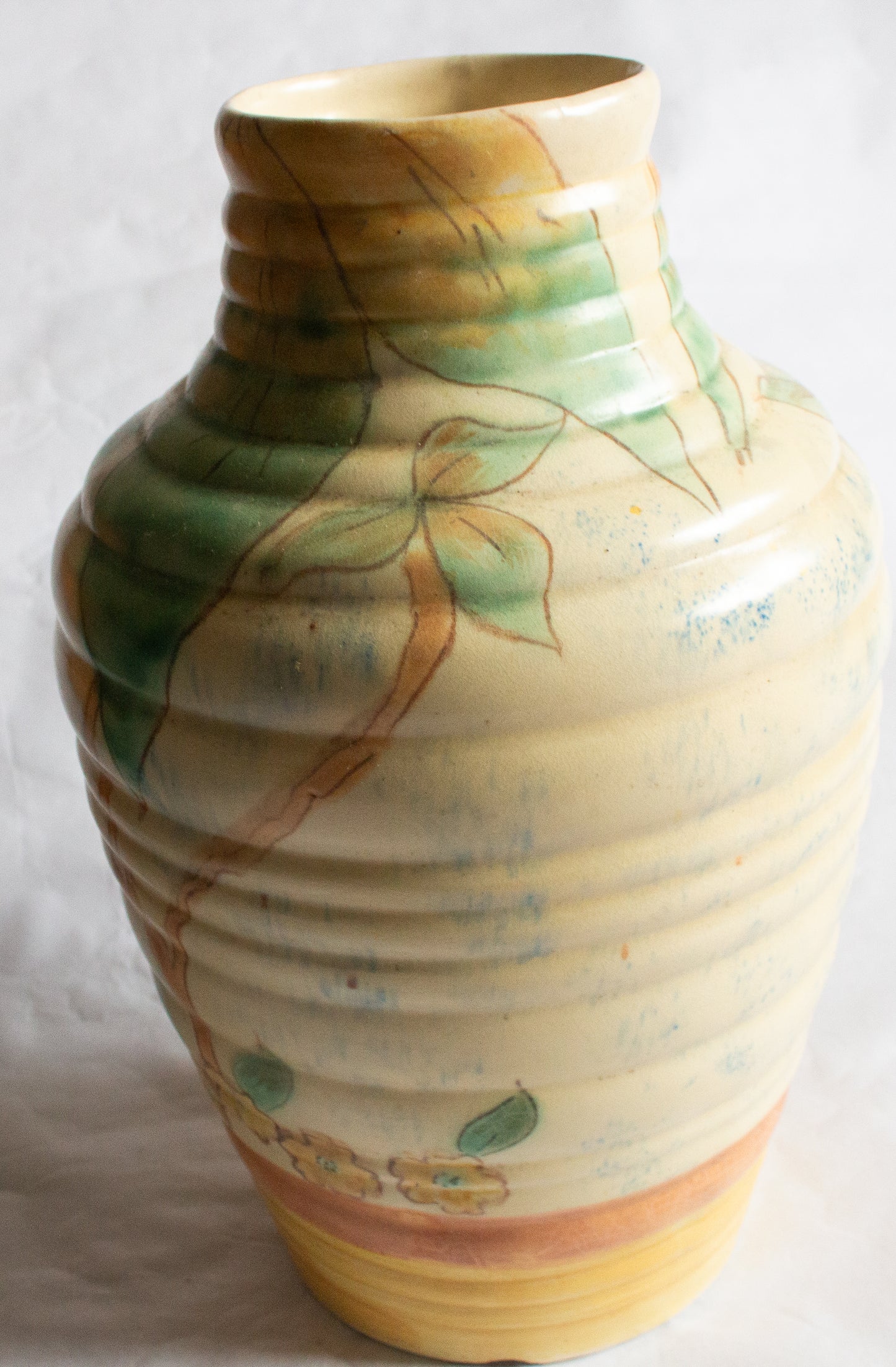 Large 'Regal' Ribbed Art Deco Vase