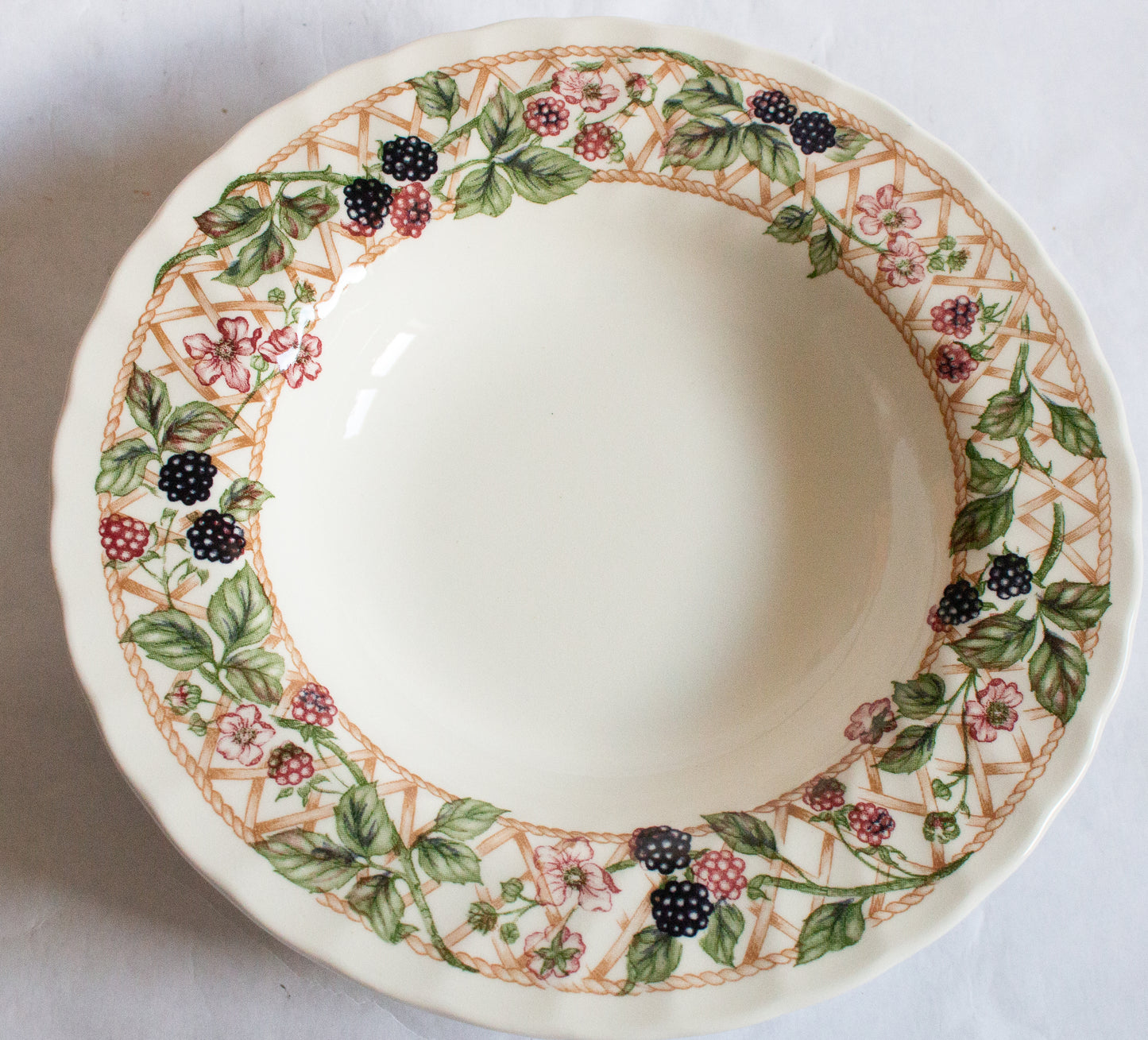 Copy of Alfred Meakin 'Fair Winds' Pattern Brown and White Transferware Rimmed Soup Plates (4)